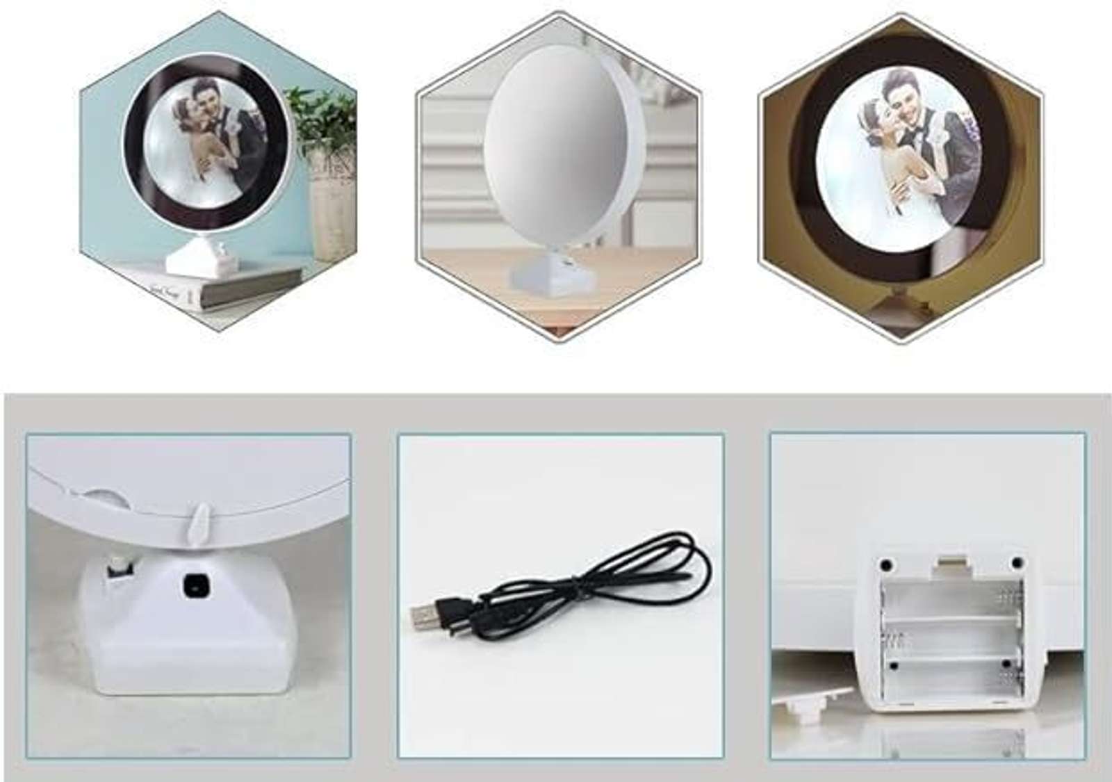 Plastic Table Photo Frame (White, 1 Photo(s), as per demand)