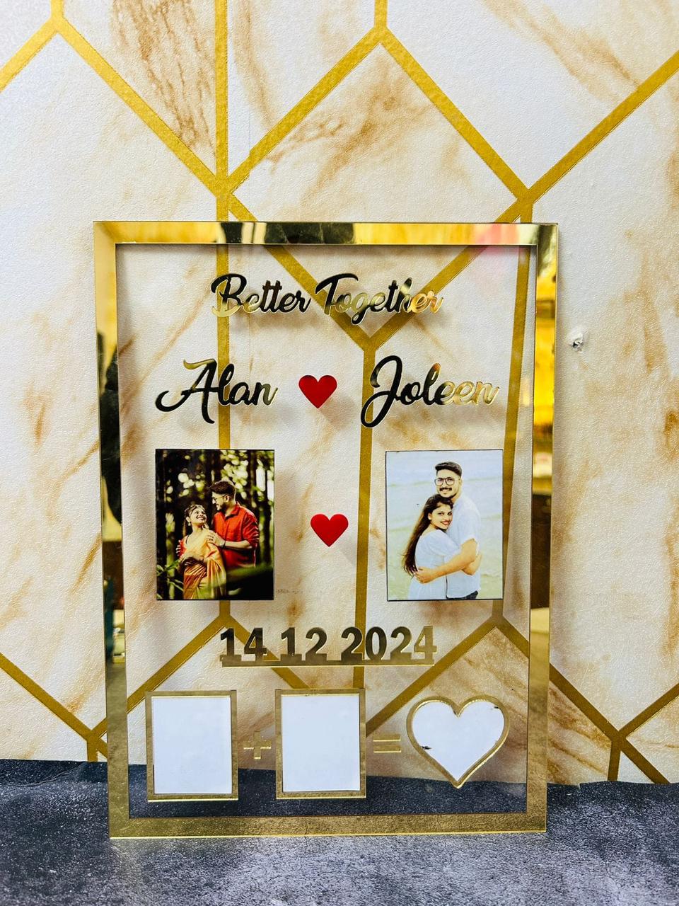 Wooden Couple Thumb Impression Gift Wedding Thumb Print | Couple Gift | Personalized Text | Wooden Frame | Anniversary