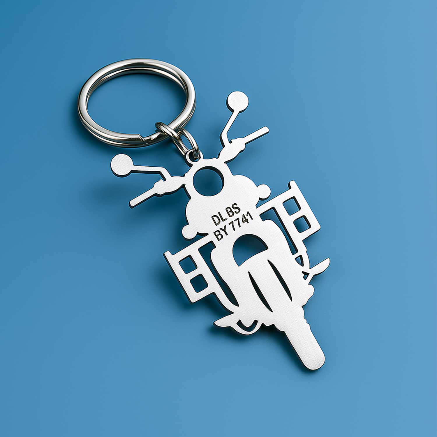 Customized Metal Bike Keychain with Number Plate | Personalized Engraved Key Ring for Bike & Car Lovers | Stylish Durable Stainless Steel Keychain
