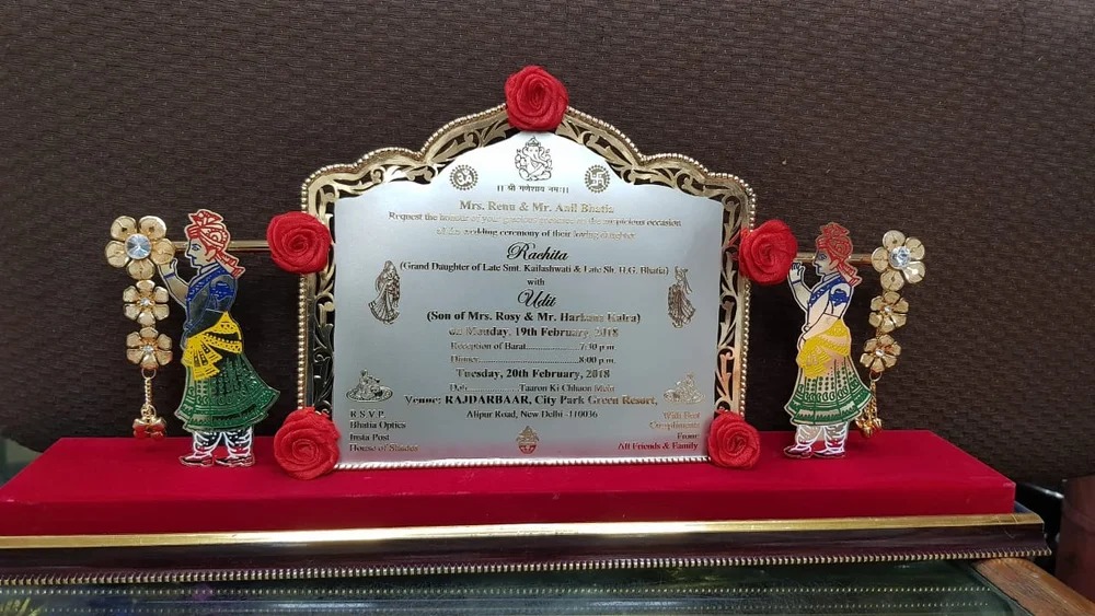 Silver Plated Wedding Card