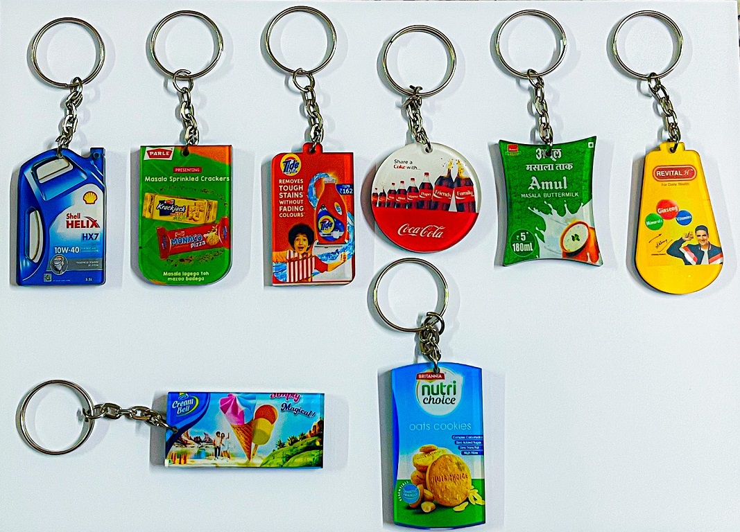 Acrylic Keychain - Metal, Multi-colored Design only for bulk quantity MOQ 500 pieces Rs 18.5 only