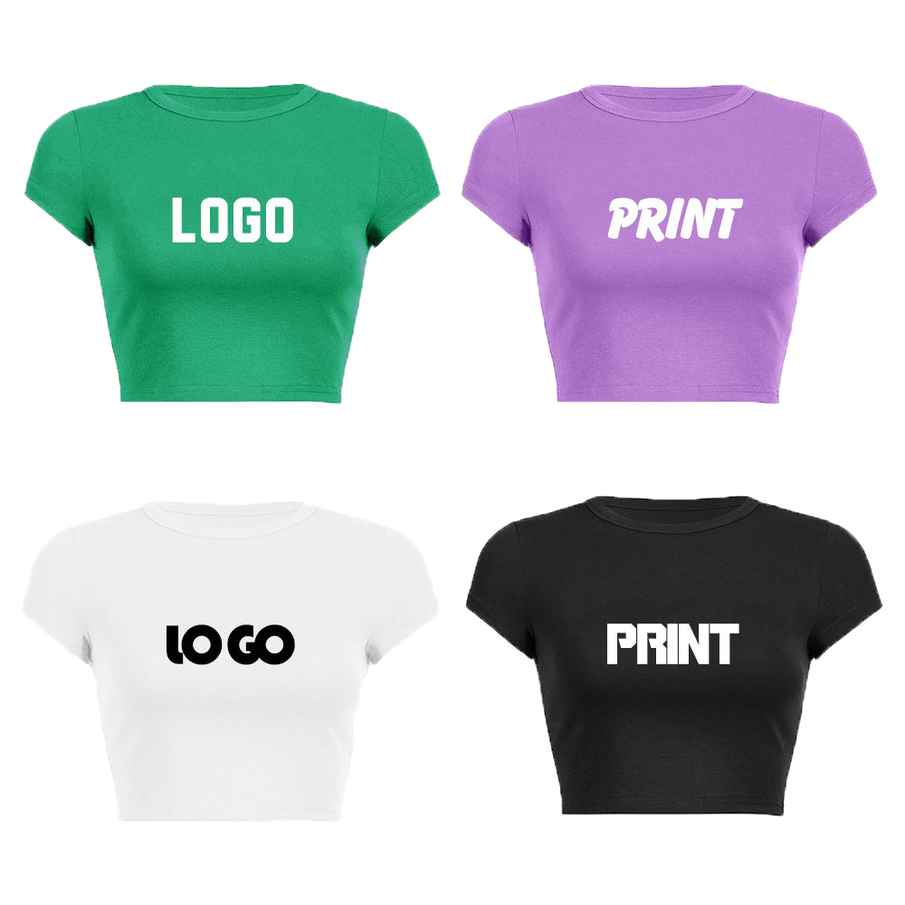 Customizable Women’s Short Sleeve Crop Top T-shirt